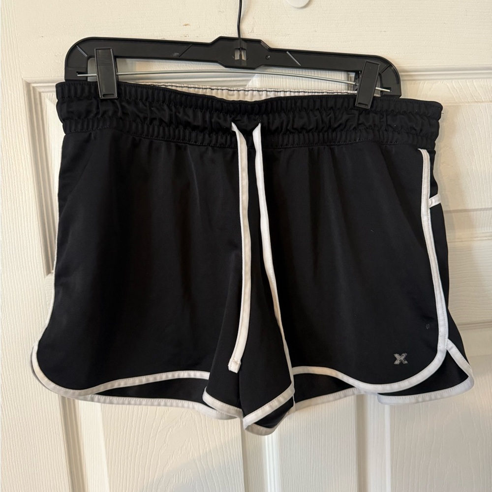 Xersion Black Athletic Shorts with White Trim